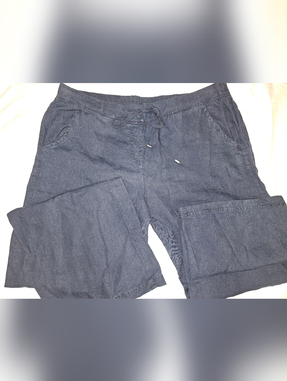 NWT Tommy Bahama 100% Linen Pants Navy Wide Leg Sz 16